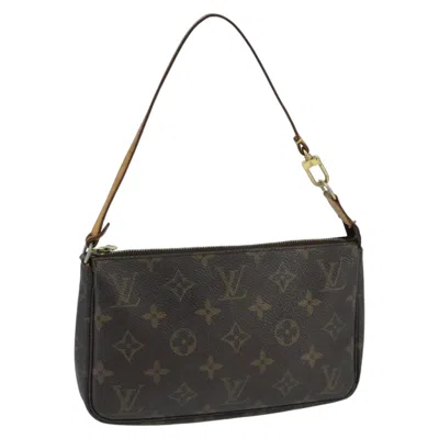 Pre-owned Louis Vuitton Pochette Accessoire Canvas Clutch Bag () In Brown