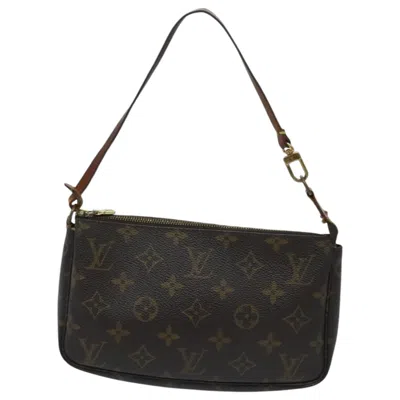 Pre-owned Louis Vuitton Pochette Accessoire Canvas Clutch Bag () In Brown