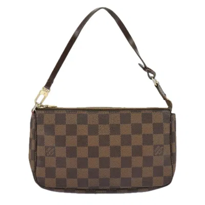 Pre-owned Louis Vuitton Pochette Accessoire Canvas Clutch Bag () In Brown