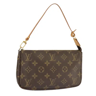 Pre-owned Louis Vuitton Pochette Accessoire Canvas Clutch Bag () In Brown