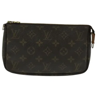 Pre-owned Louis Vuitton Pochette Accessoire Canvas Clutch Bag () In Brown