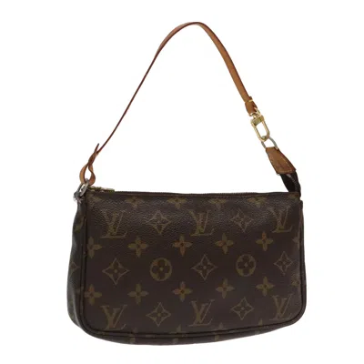 Pre-owned Louis Vuitton Pochette Accessoire Canvas Clutch Bag () In Brown