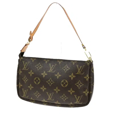 Pre-owned Louis Vuitton Pochette Accessoire Canvas Clutch Bag () In Brown