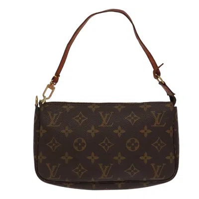 Pre-owned Louis Vuitton Pochette Accessoire Canvas Clutch Bag () In Brown