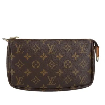Pre-owned Louis Vuitton Pochette Accessoire Canvas Clutch Bag () In Brown