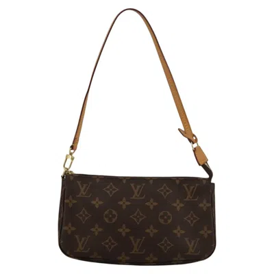 Pre-owned Louis Vuitton Pochette Accessoire Canvas Clutch Bag () In Brown