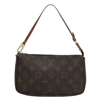 Pre-owned Louis Vuitton Pochette Accessoire Canvas Clutch Bag () In Brown