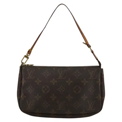 Pre-owned Louis Vuitton Pochette Accessoire Canvas Clutch Bag () In Brown