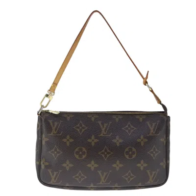 Pre-owned Louis Vuitton Pochette Accessoire Canvas Clutch Bag () In Brown