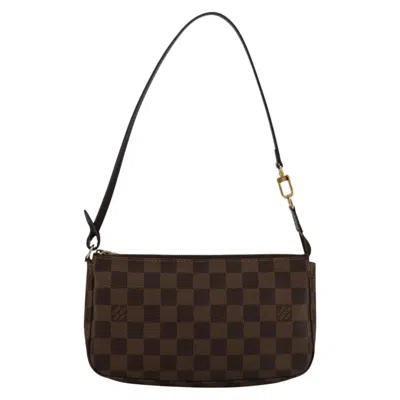 Pre-owned Louis Vuitton Pochette Accessoire Canvas Clutch Bag () In Brown