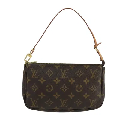 Pre-owned Louis Vuitton Pochette Accessoire Canvas Clutch Bag () In Brown