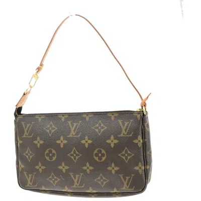 Pre-owned Louis Vuitton Pochette Accessoire Canvas Clutch Bag () In Brown