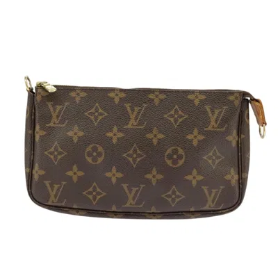 Pre-owned Louis Vuitton Pochette Accessoire Canvas Clutch Bag () In Brown