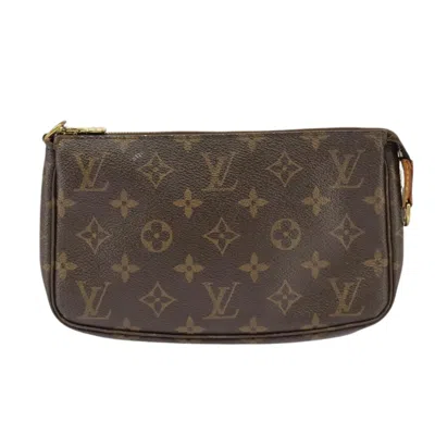 Pre-owned Louis Vuitton Pochette Accessoire Canvas Clutch Bag () In Brown