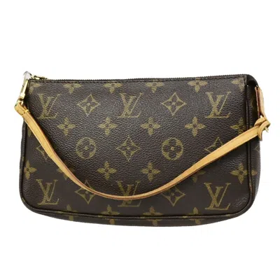 Pre-owned Louis Vuitton Pochette Accessoire Canvas Clutch Bag () In Brown