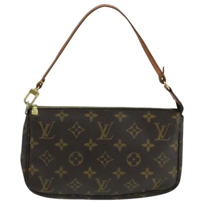 Pre-owned Louis Vuitton Pochette Accessoire Canvas Clutch Bag () In Brown