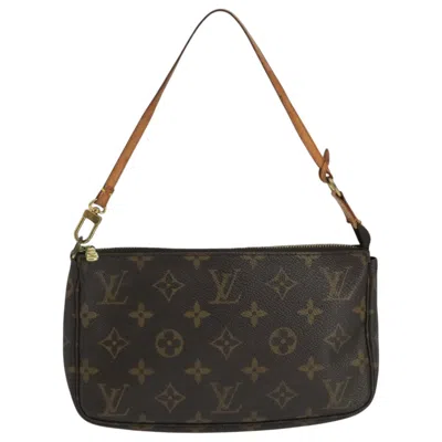 Pre-owned Louis Vuitton Pochette Accessoire Canvas Clutch Bag () In Brown