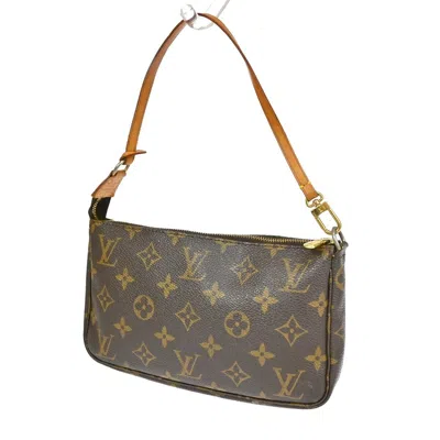 Pre-owned Louis Vuitton Pochette Accessoire Canvas Clutch Bag () In Brown