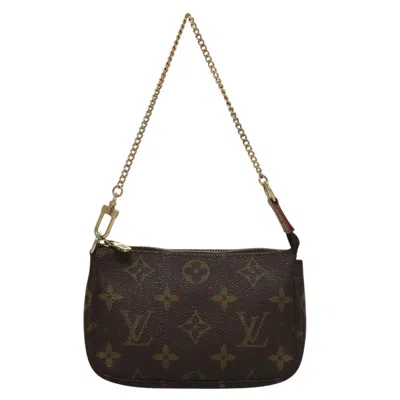 Pre-owned Louis Vuitton Pochette Accessoire Canvas Clutch Bag () In Brown