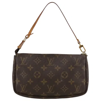 Pre-owned Louis Vuitton Pochette Accessoire Canvas Clutch Bag () In Brown