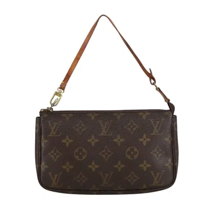 Pre-owned Louis Vuitton Pochette Accessoire Canvas Clutch Bag () In Brown