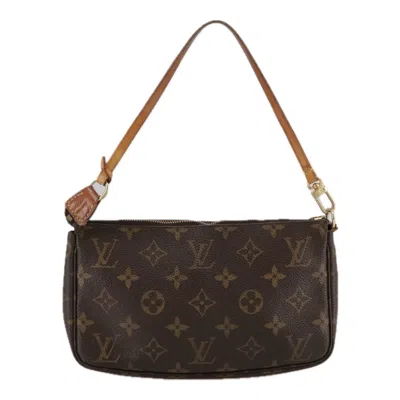 Pre-owned Louis Vuitton Pochette Accessoire Canvas Clutch Bag () In Brown