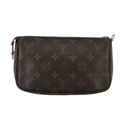 Pre-owned Louis Vuitton Pochette Accessoire Canvas Clutch Bag () In Brown