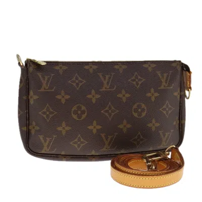 Pre-owned Louis Vuitton Pochette Accessoire Canvas Clutch Bag () In Brown