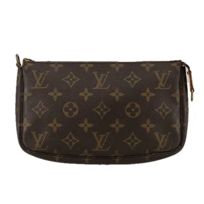 Pre-owned Louis Vuitton Pochette Accessoire Canvas Clutch Bag () In Brown