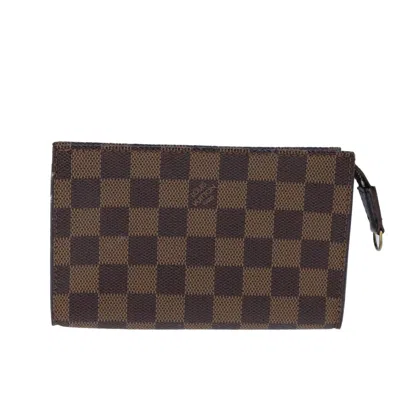 Pre-owned Louis Vuitton Pochette Accessoire Canvas Clutch Bag () In Brown