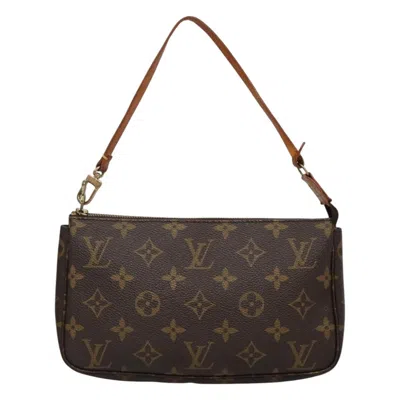 Pre-owned Louis Vuitton Pochette Accessoire Canvas Clutch Bag () In Brown