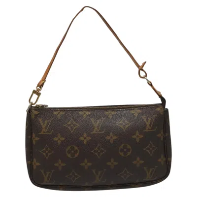 Pre-owned Louis Vuitton Pochette Accessoire Canvas Clutch Bag () In Brown