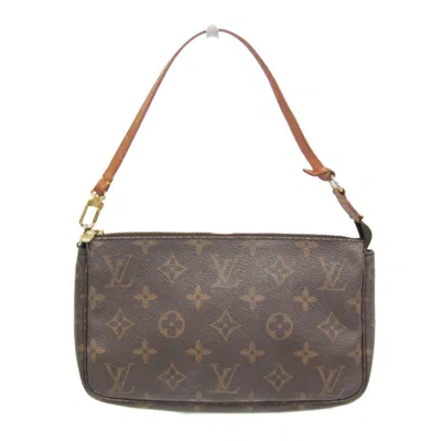 Pre-owned Louis Vuitton Pochette Accessoire Canvas Clutch Bag () In Brown