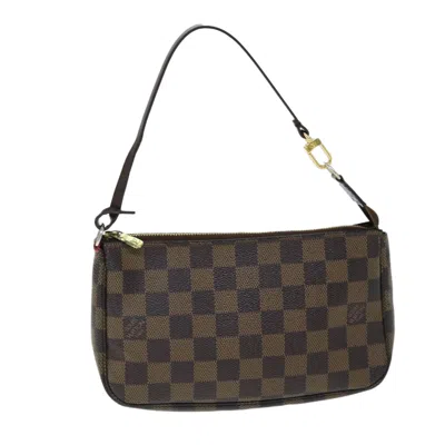Pre-owned Louis Vuitton Pochette Accessoire Canvas Clutch Bag () In Brown