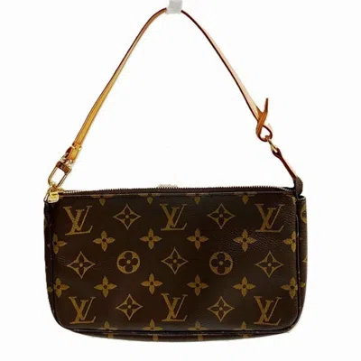 Pre-owned Louis Vuitton Pochette Accessoire Canvas Clutch Bag () In Brown