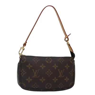 Pre-owned Louis Vuitton Pochette Accessoire Canvas Clutch Bag () In Brown