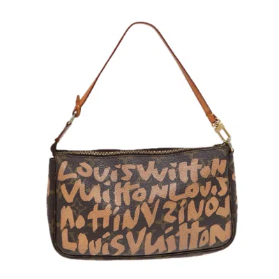 Pre-owned Louis Vuitton Pochette Accessoire Canvas Clutch Bag () In Brown