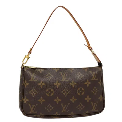 Pre-owned Louis Vuitton Pochette Accessoire Canvas Clutch Bag () In Brown