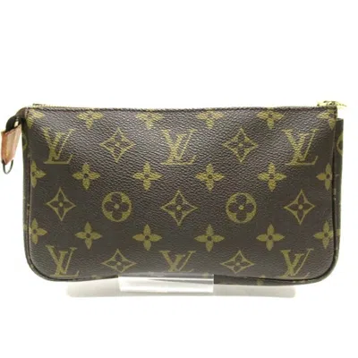 Pre-owned Louis Vuitton Pochette Accessoire Canvas Clutch Bag () In Brown