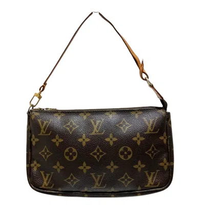 Pre-owned Louis Vuitton Pochette Accessoire Canvas Clutch Bag () In Brown