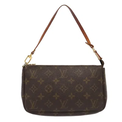 Pre-owned Louis Vuitton Pochette Accessoire Canvas Clutch Bag () In Brown