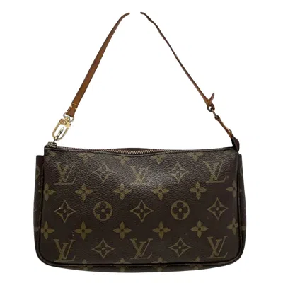 Pre-owned Louis Vuitton Pochette Accessoire Canvas Clutch Bag () In Brown