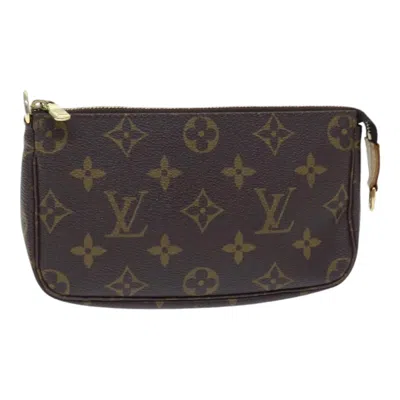 Pre-owned Louis Vuitton Pochette Accessoire Canvas Clutch Bag () In Brown