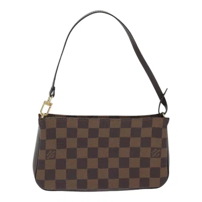 Pre-owned Louis Vuitton Pochette Accessoire Canvas Clutch Bag () In Brown