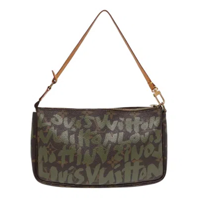 Pre-owned Louis Vuitton Pochette Accessoire Canvas Clutch Bag () In Brown