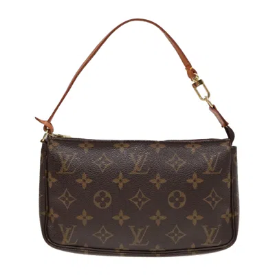 Pre-owned Louis Vuitton Pochette Accessoire Canvas Clutch Bag () In Brown
