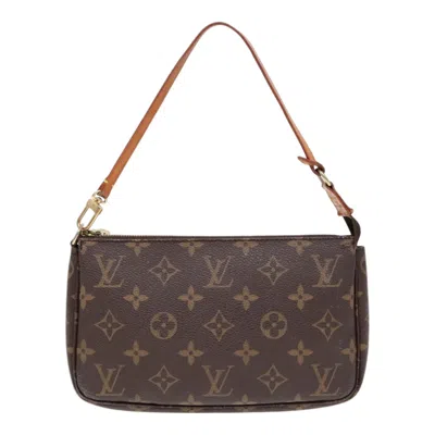Pre-owned Louis Vuitton Pochette Accessoire Canvas Clutch Bag () In Brown