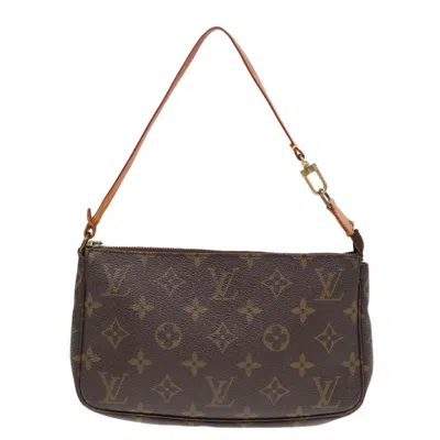 Pre-owned Louis Vuitton Pochette Accessoire Canvas Clutch Bag () In Brown