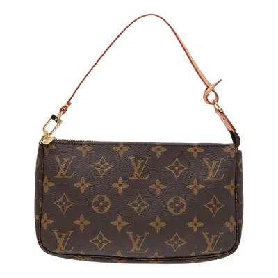 Pre-owned Louis Vuitton Pochette Accessoire Canvas Clutch Bag () In Brown