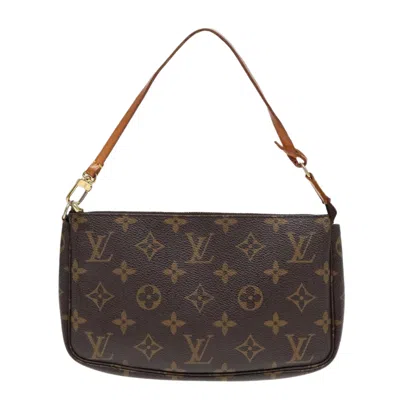 Pre-owned Louis Vuitton Pochette Accessoire Canvas Clutch Bag () In Brown